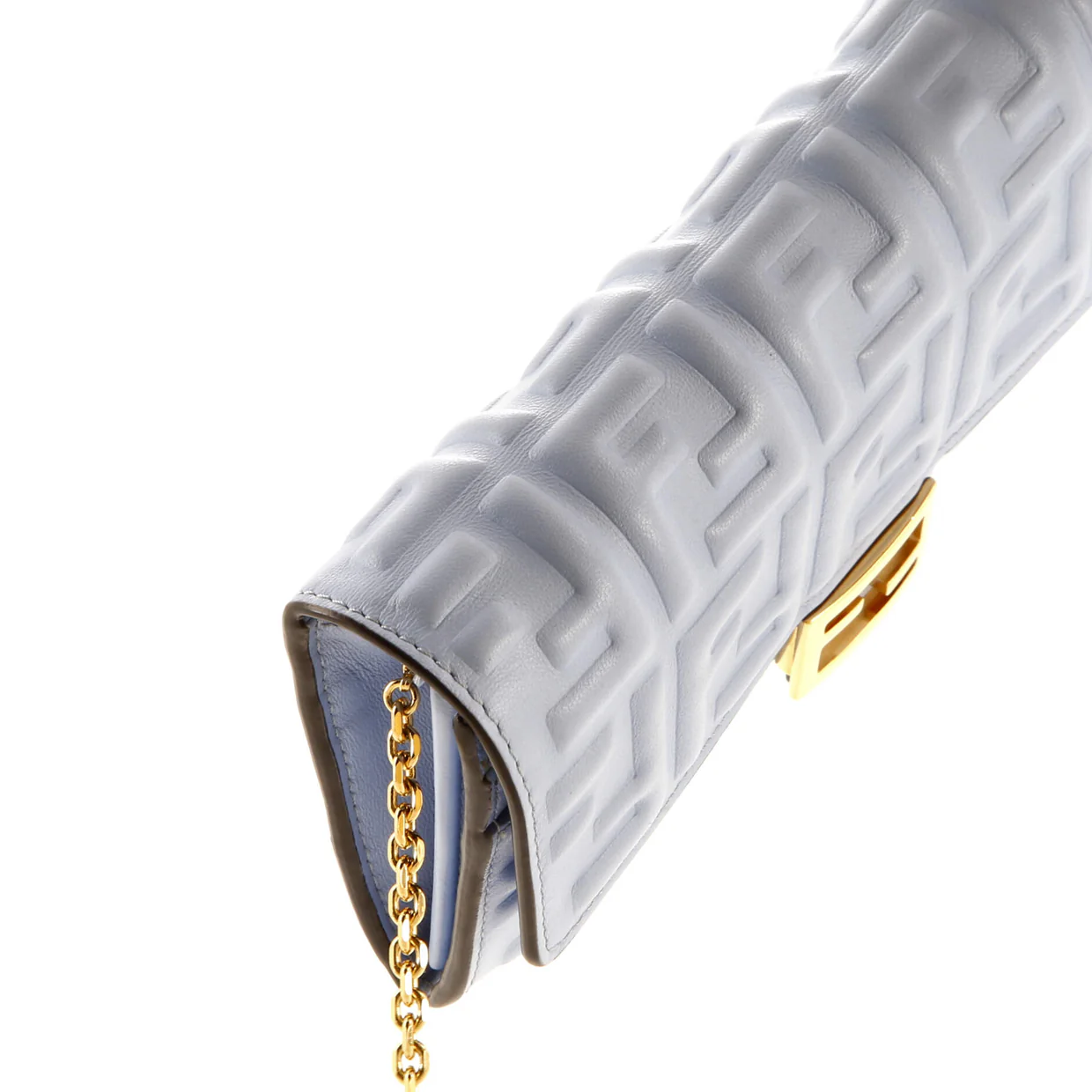 Baguette Continental Wallet on Chain Zucca Embossed Leather - Deep Luxury