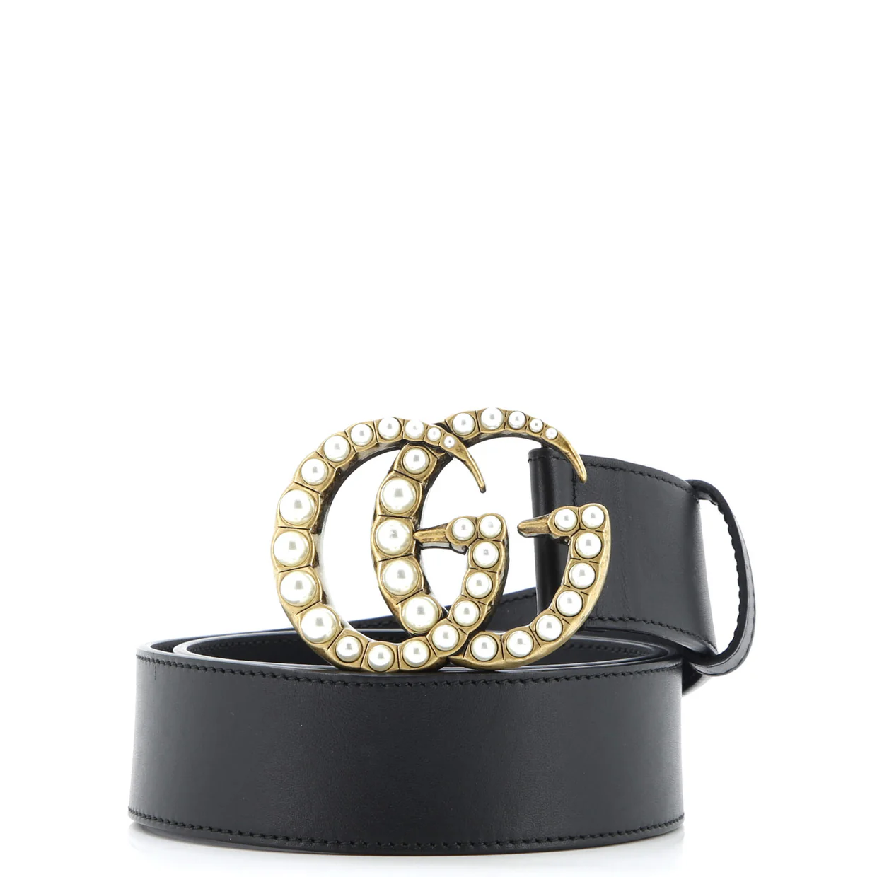 Pearly GG Marmont Belt Leather Wide - Deep Luxury