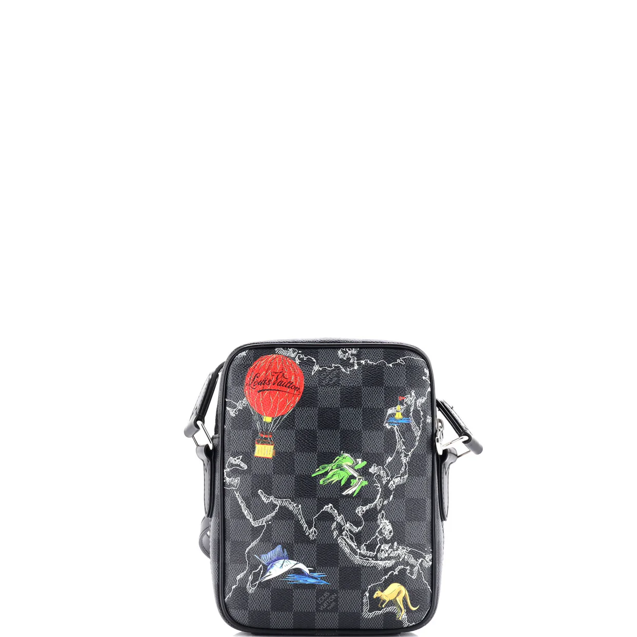 Danube Slim Bag Limited Edition Renaissance Map Damier Graphite PM - Deep Luxury