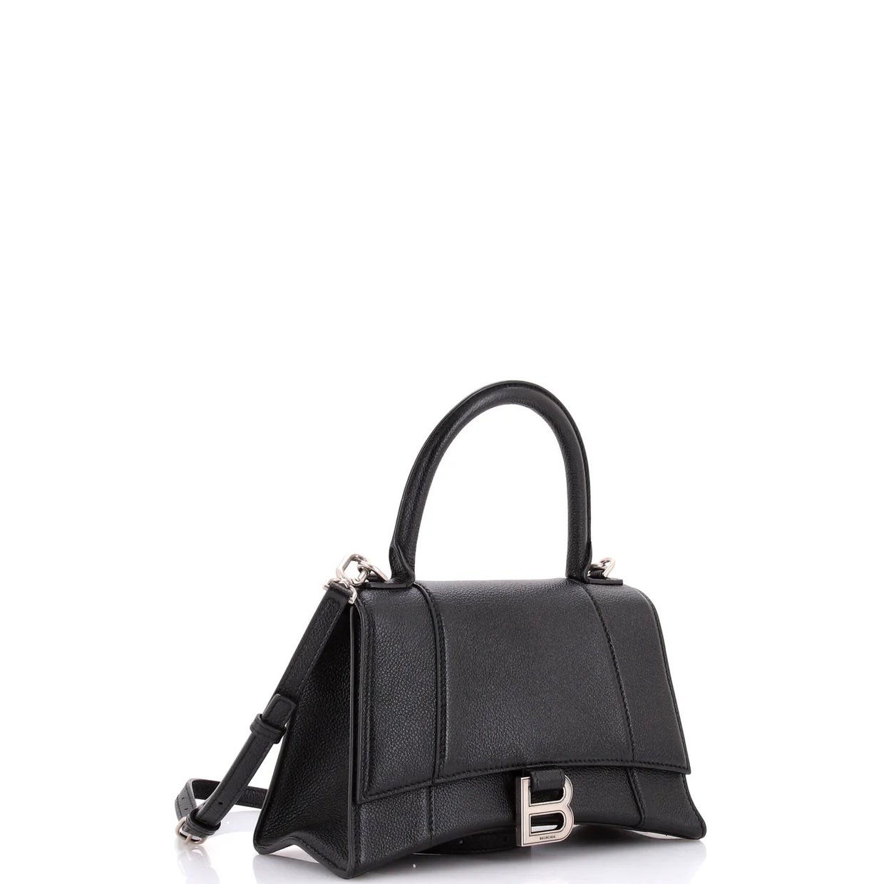 Hourglass Top Handle Bag Leather Small - Deep Luxury