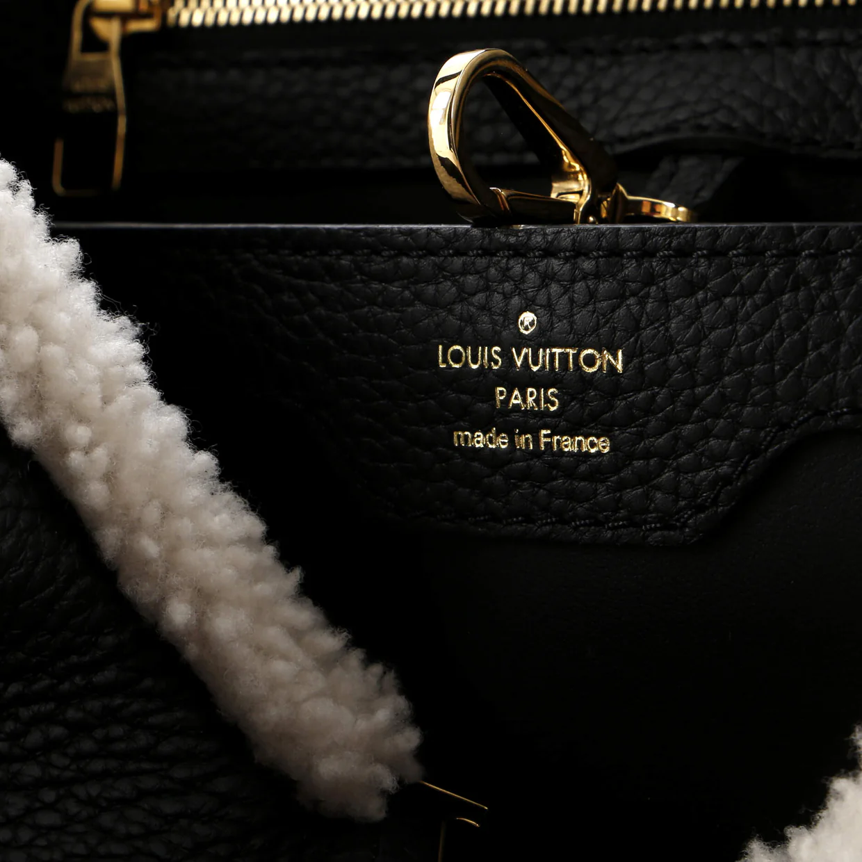Capucines Bag Leather with Shearling BB - Deep Luxury