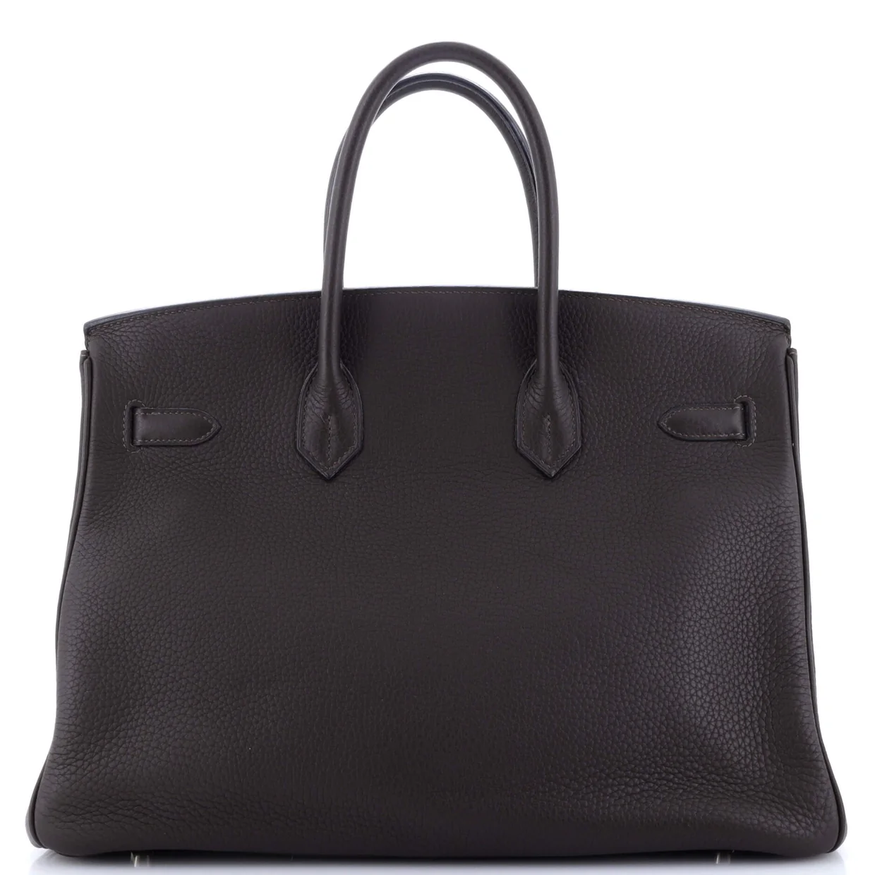 Birkin Handbag Chocolat Clemence with Palladium Hardware 35 - Deep Luxury