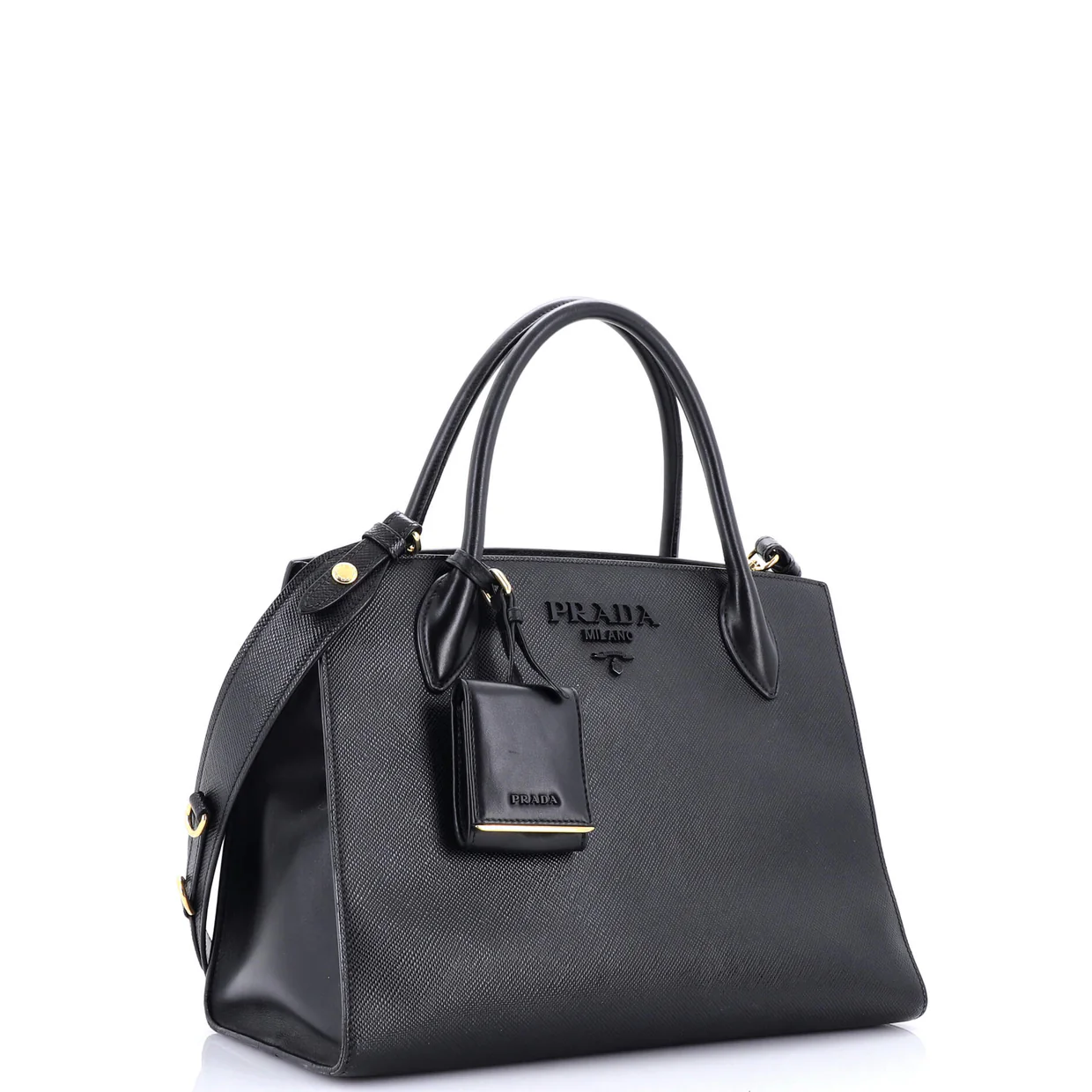 Monochrome Tote Saffiano with City Calf Medium - Deep Luxury
