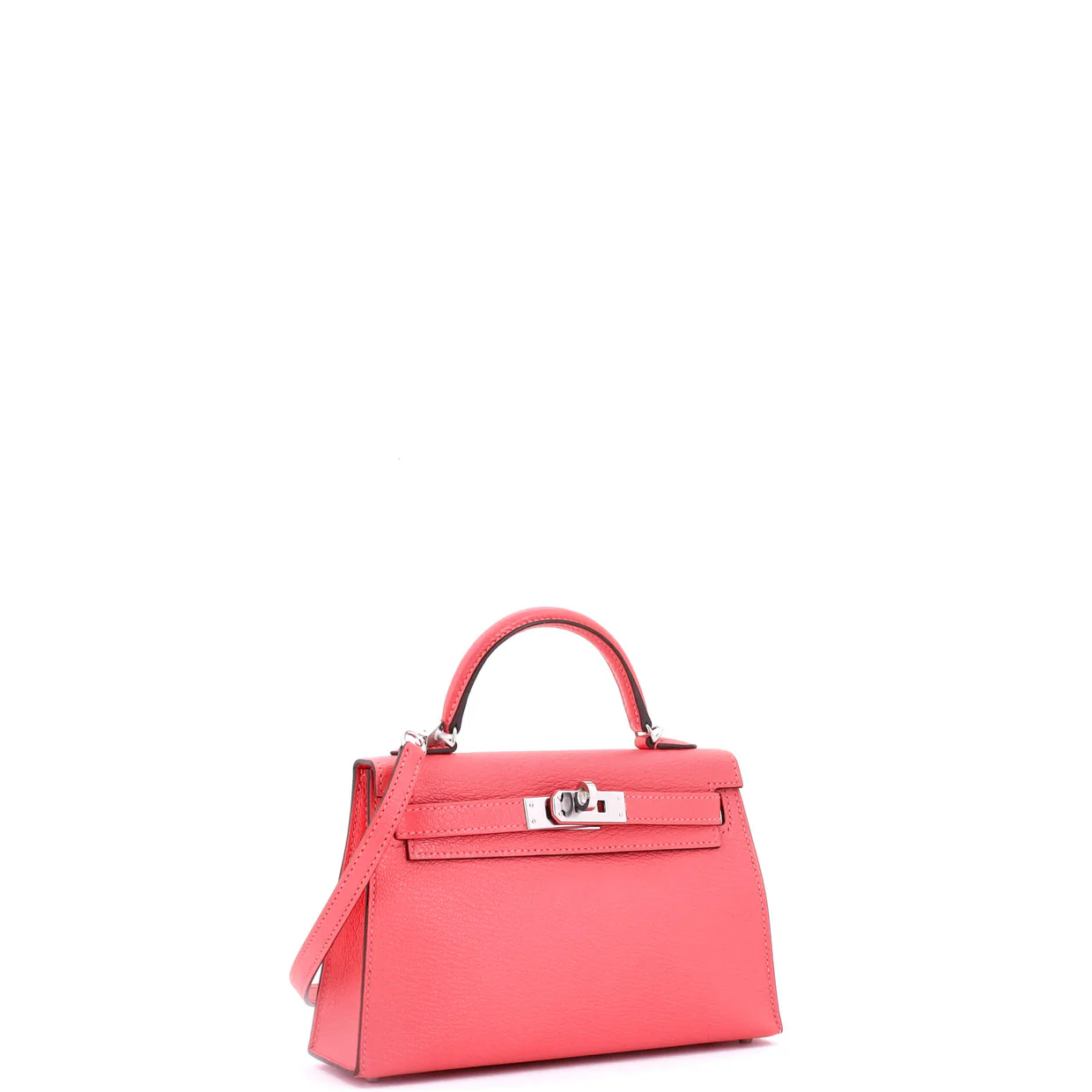Kelly Mini II Bag Rose Azalée Chevre Mysore with Palladium Hardware 20 - Deep Luxury