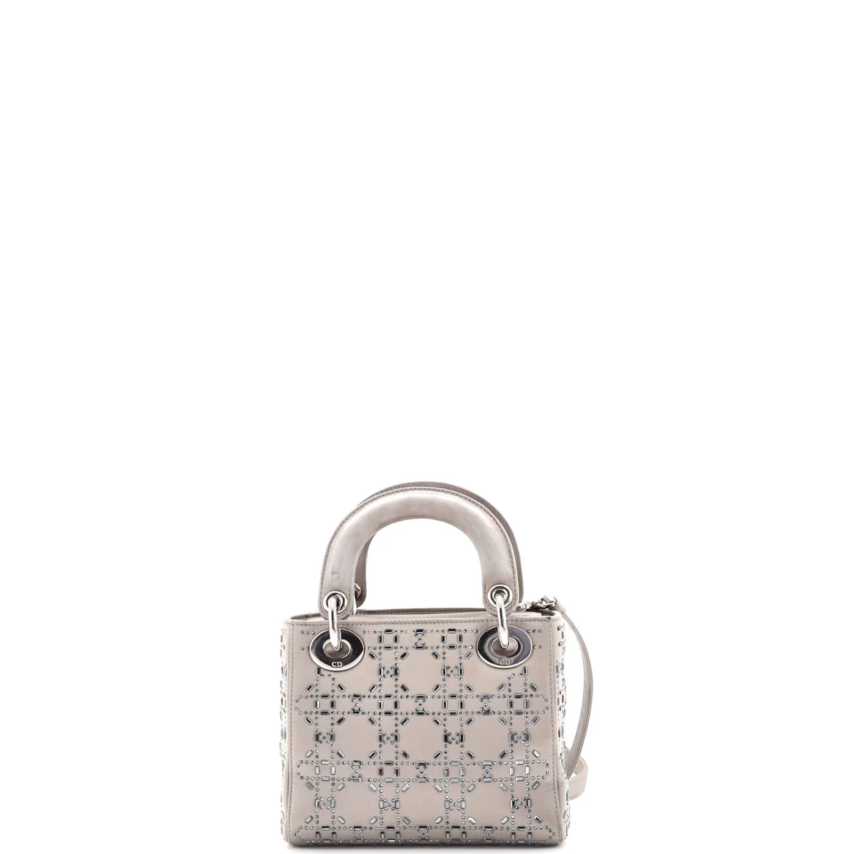 Lady Dior Bag Crystal Embellished Cannage Quilt Satin Mini - Deep Luxury