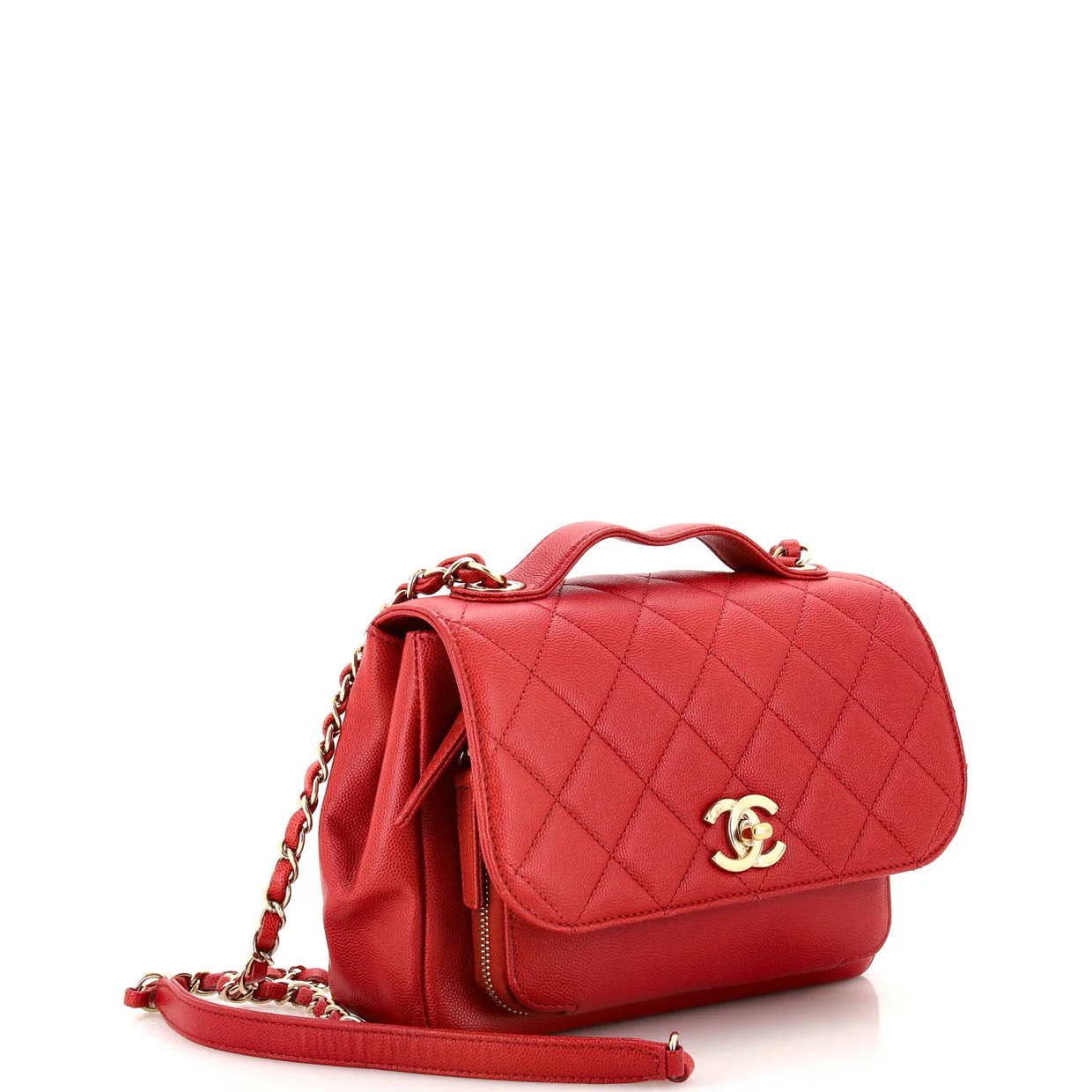 Business Affinity Flap Bag Quilted Caviar Small - Deep Luxury