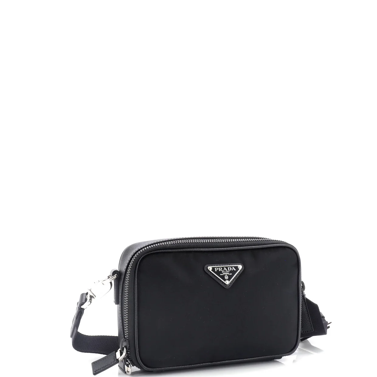 Brique Camera Crossbody Bag Re-Nylon with Saffiano Leather Small - Deep Luxury