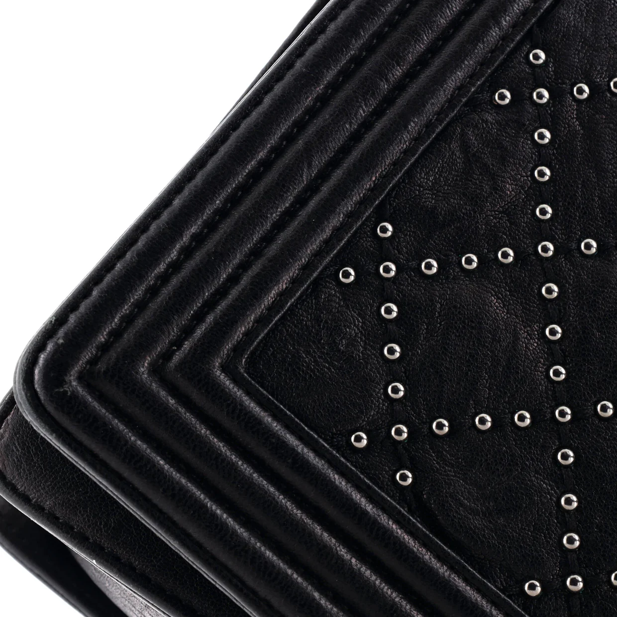 Boy Flap Bag Studded Quilted Distressed Calfskin New Medium - Deep Luxury