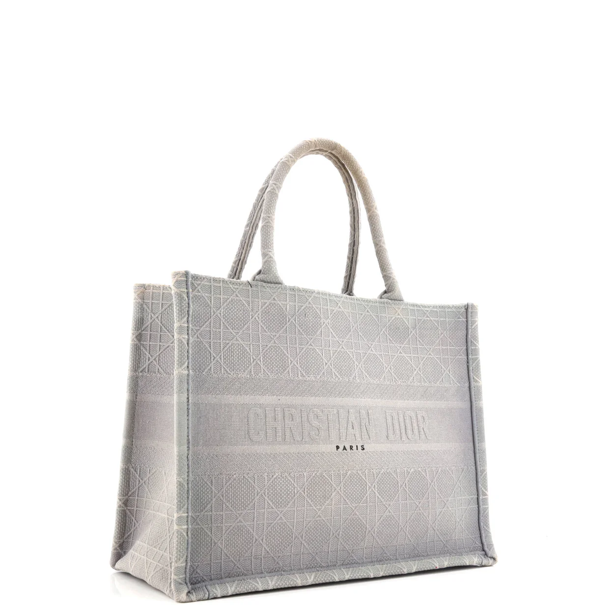 Book Tote Cannage Embroidered Canvas Medium - Deep Luxury