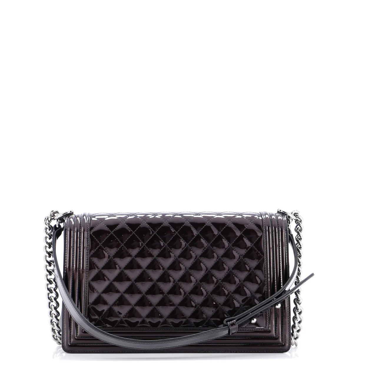 Boy Flap Bag Quilted Patent New Medium - Deep Luxury