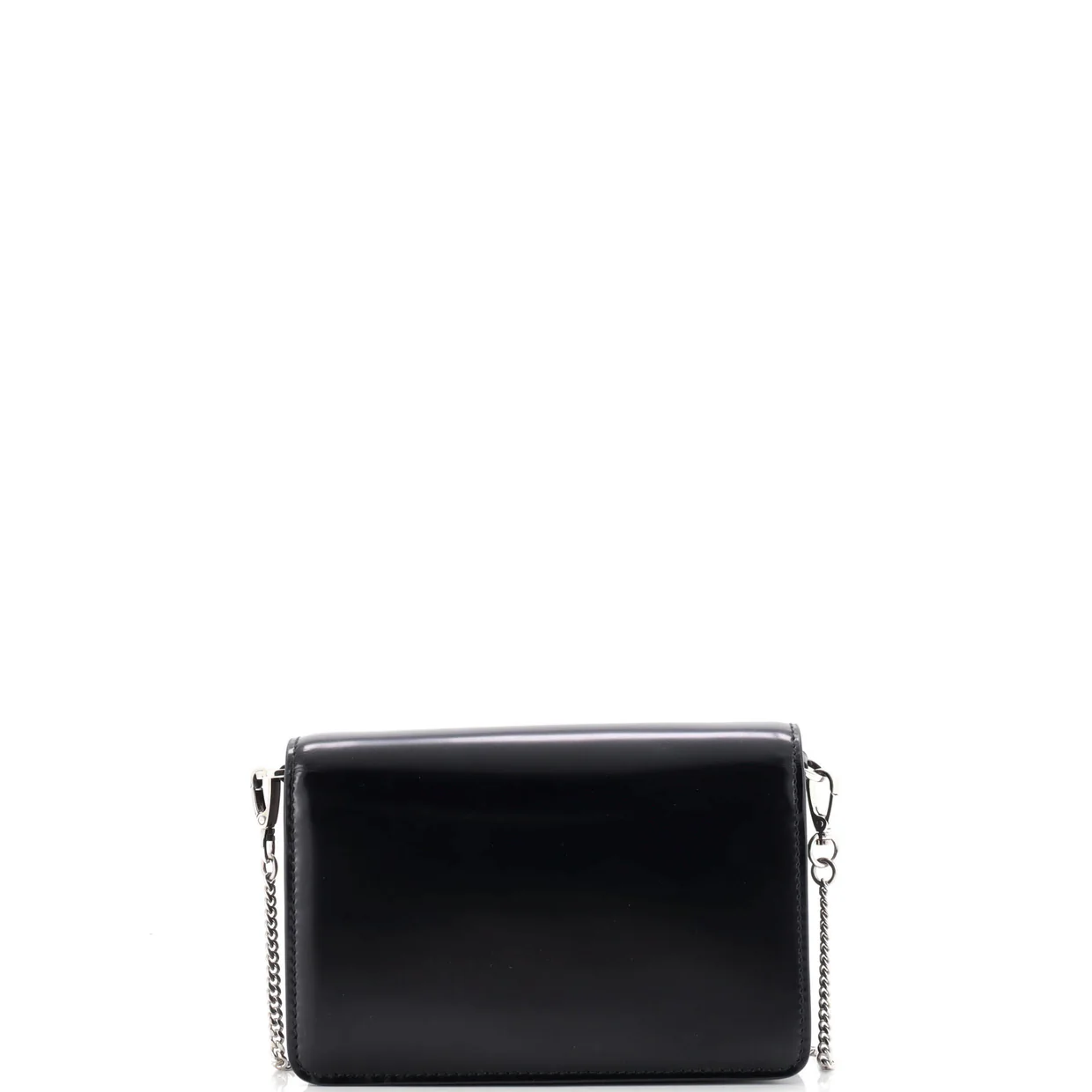 Maxi Triangle Logo Chain Flap Bag Brushed Leather Small - Deep Luxury