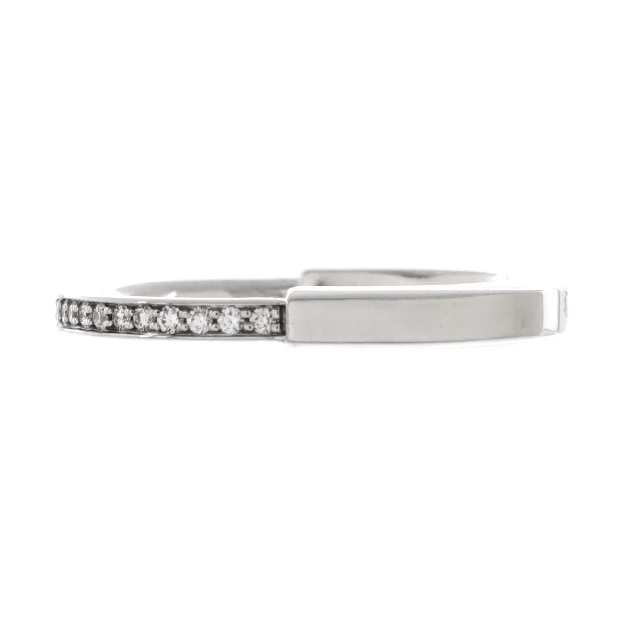 Lock Ring 18K White Gold with Diamonds - Deep Luxury