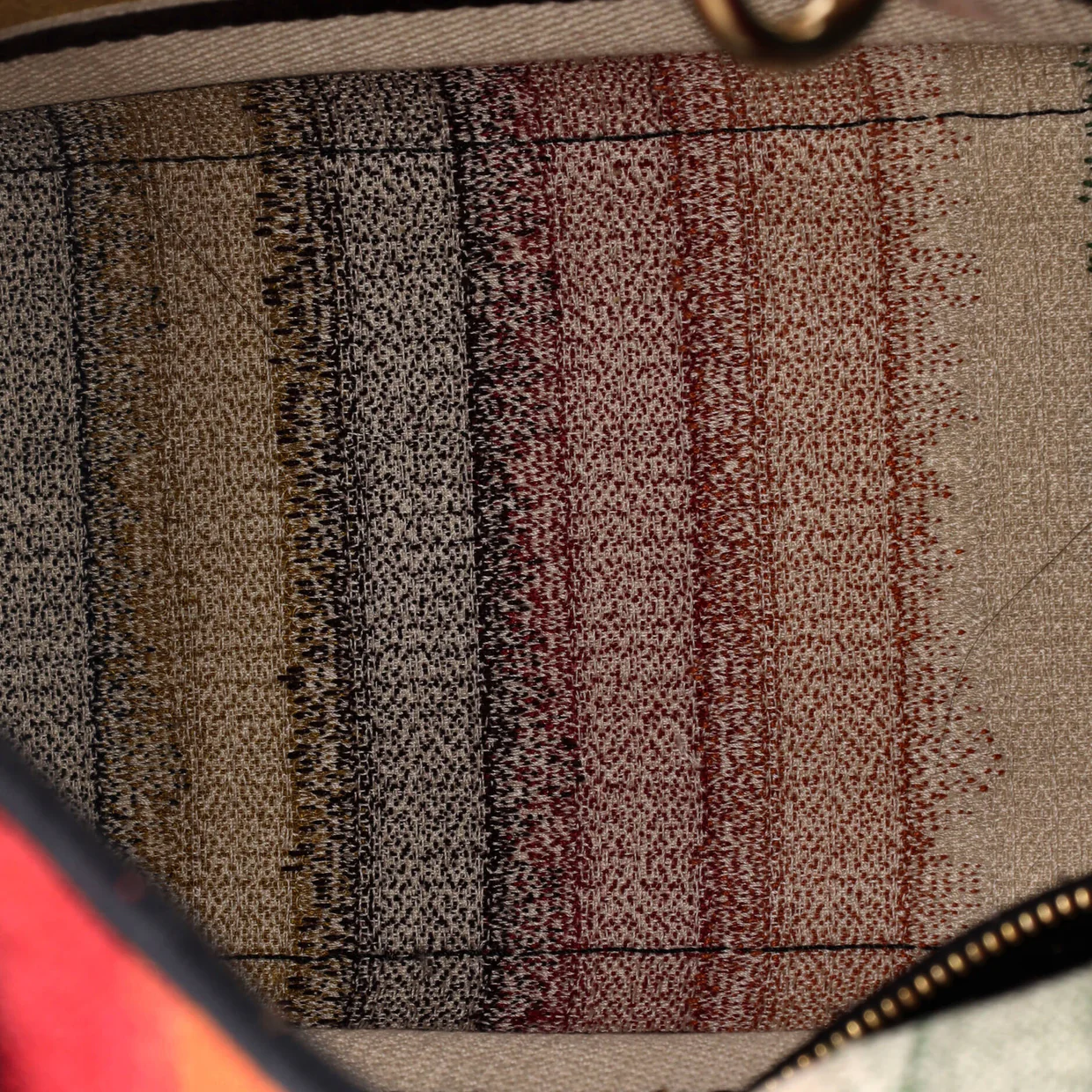Lady D-Lite Bag Striped Canvas Medium - Deep Luxury