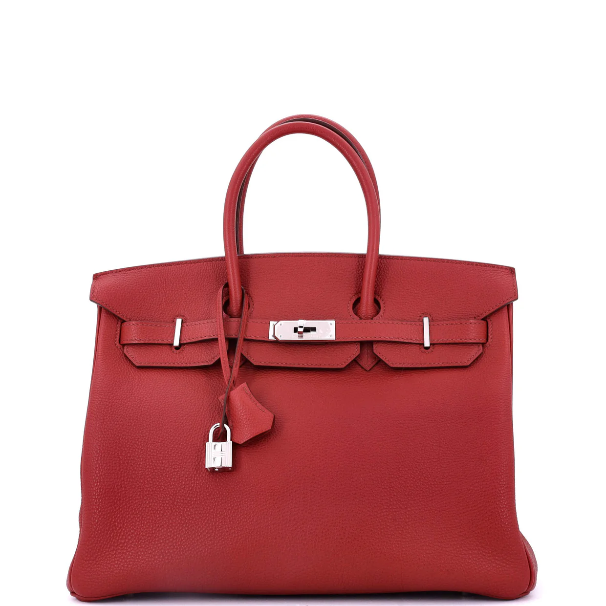 Birkin Handbag Rouge Garance Vache Trekking with Palladium Hardware 35 - Deep Luxury
