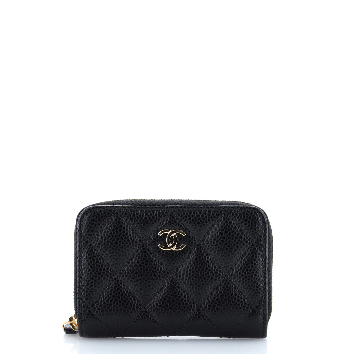CC Zip Coin Purse Quilted Caviar Small - Deep Luxury