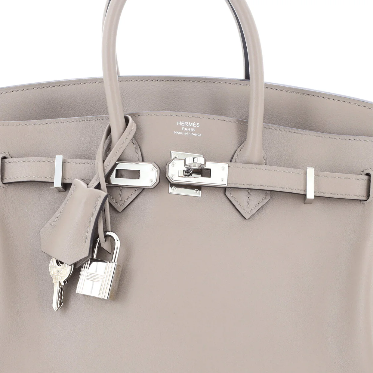 Birkin Handbag Grey Swift with Palladium Hardware 25 - Deep Luxury