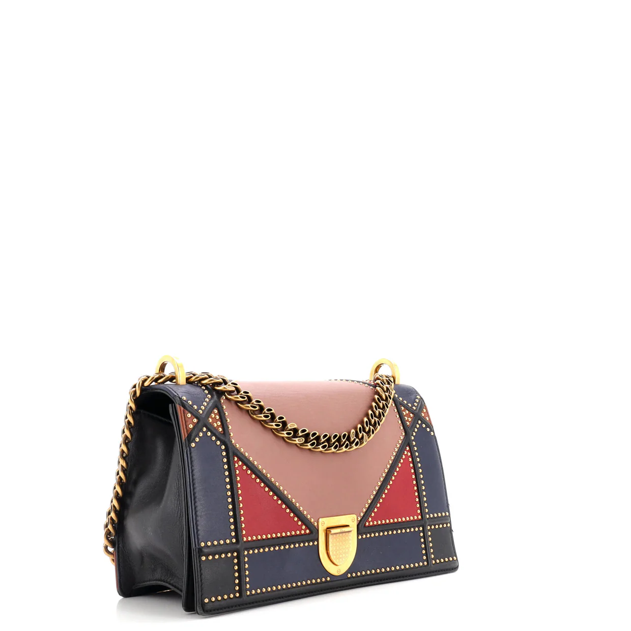 Diorama Flap Bag Studded Leather Medium - Deep Luxury