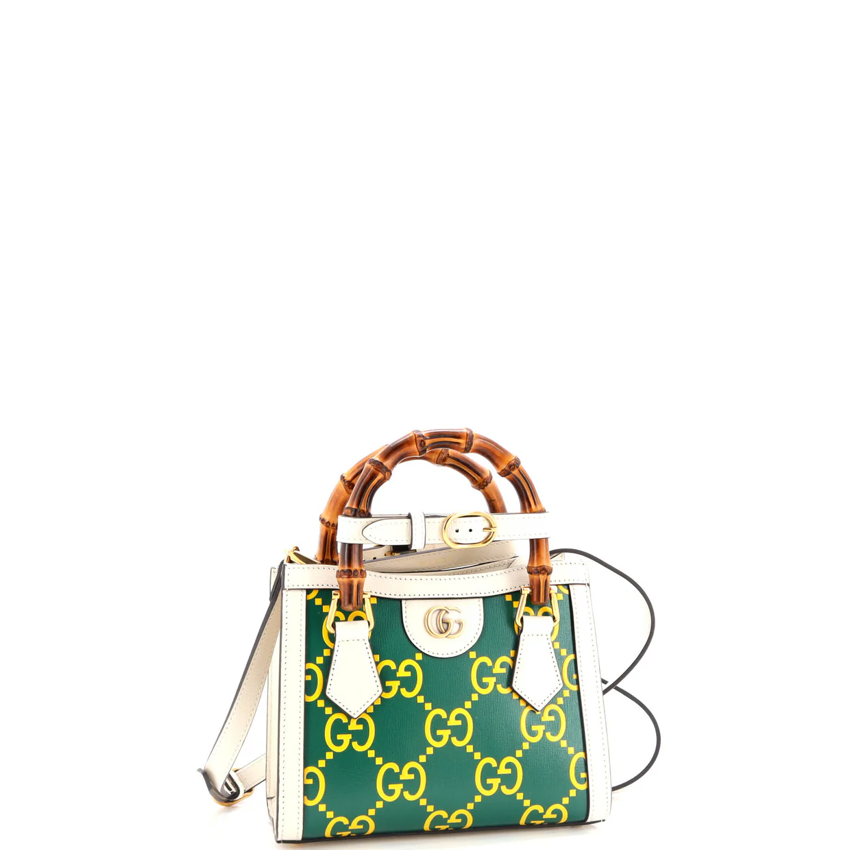 Diana NM Bamboo Handle Tote GG Printed Leather Mini - Deep Luxury
