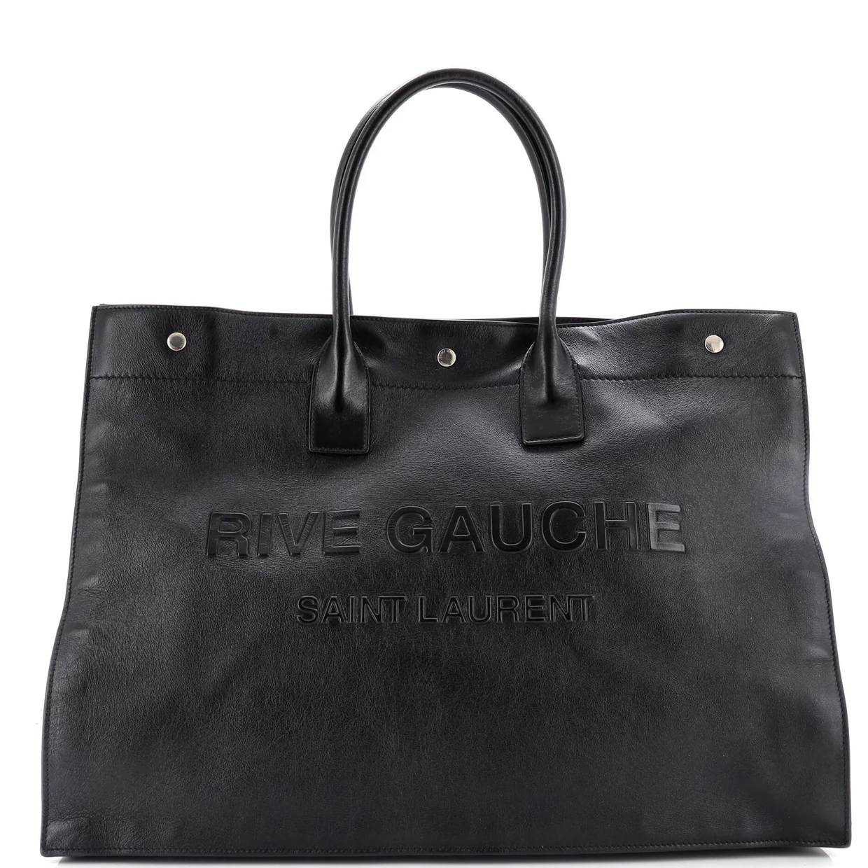 Rive Gauche Shopper Tote Embossed Leather Large - Deep Luxury