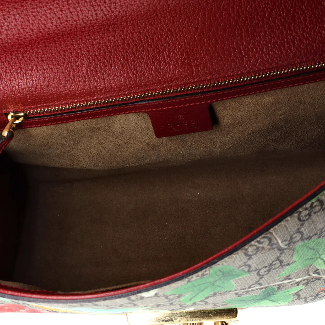 Padlock Shoulder Bag Tian Print GG Coated Canvas Medium - Deep Luxury