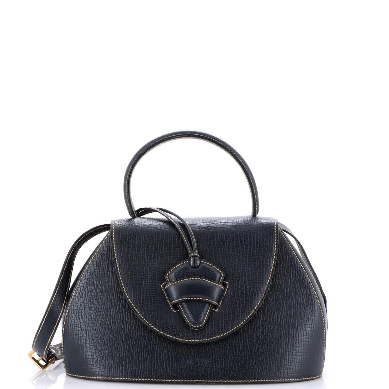 Barcelona Dome Top Handle Bag Leather Medium - Deep Luxury