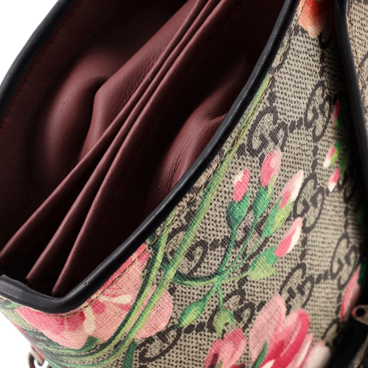 Dionysus Chain Wallet Blooms Print GG Coated Canvas Small - Deep Luxury