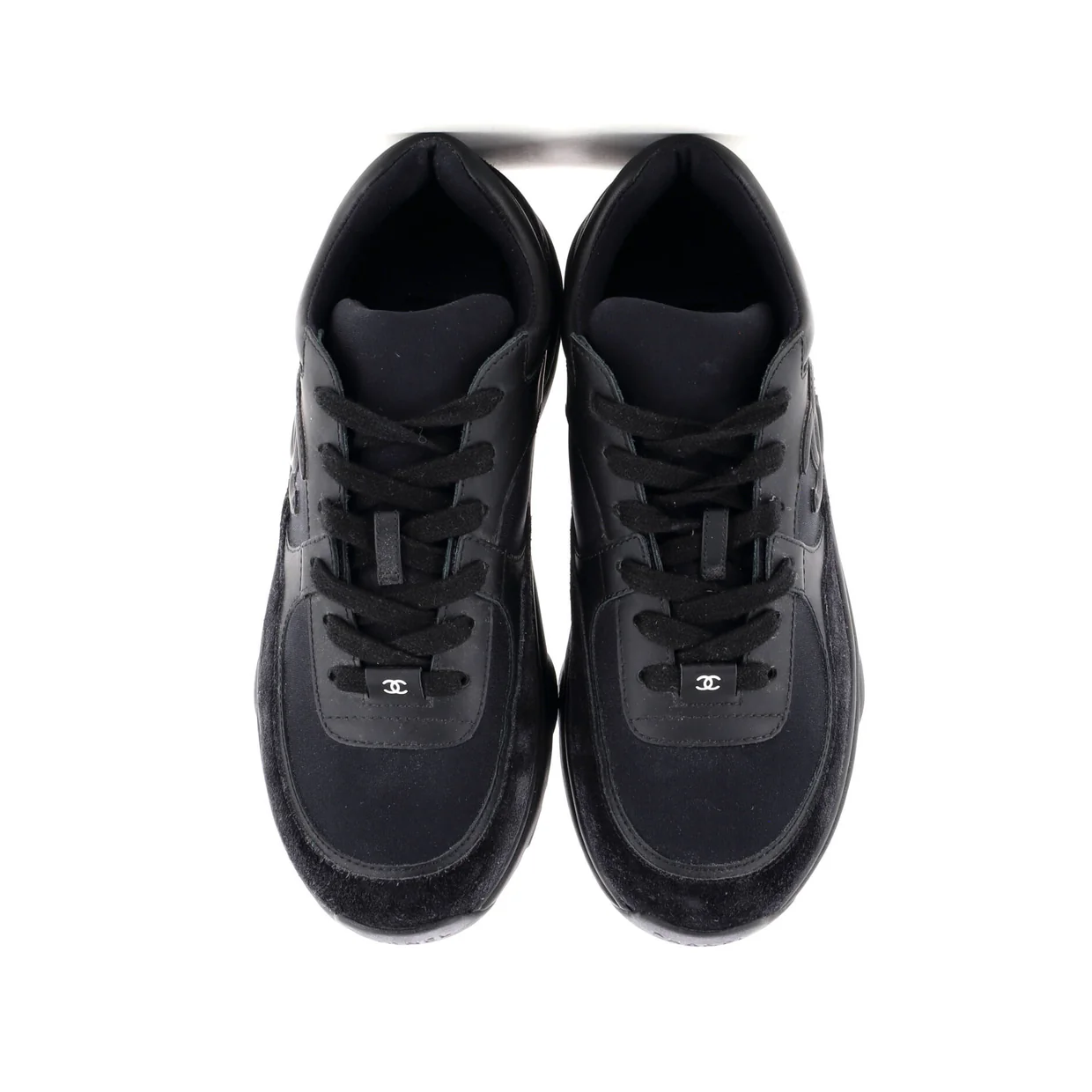 Women's CC Low-Top Sneakers Leather and Fabric with Suede - Deep Luxury