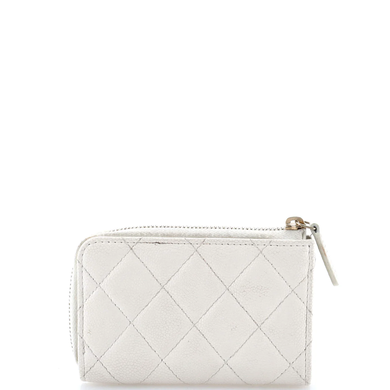 Zip Around Card Holder Quilted Caviar - Deep Luxury