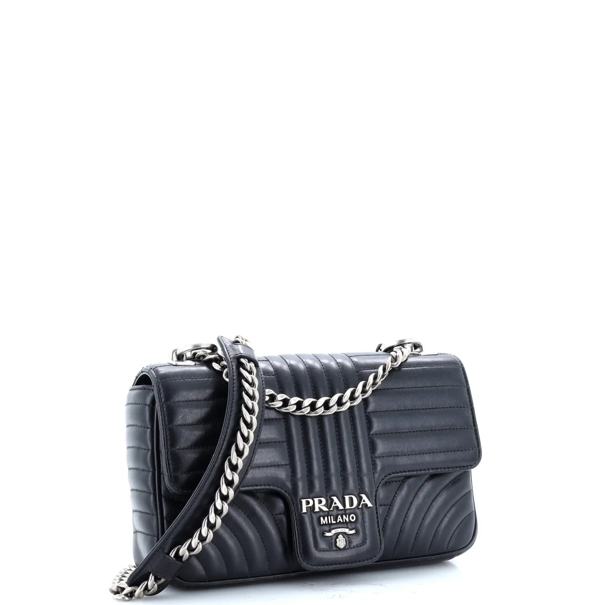 Chain Flap Shoulder Bag Diagramme Quilted Leather Large - Deep Luxury