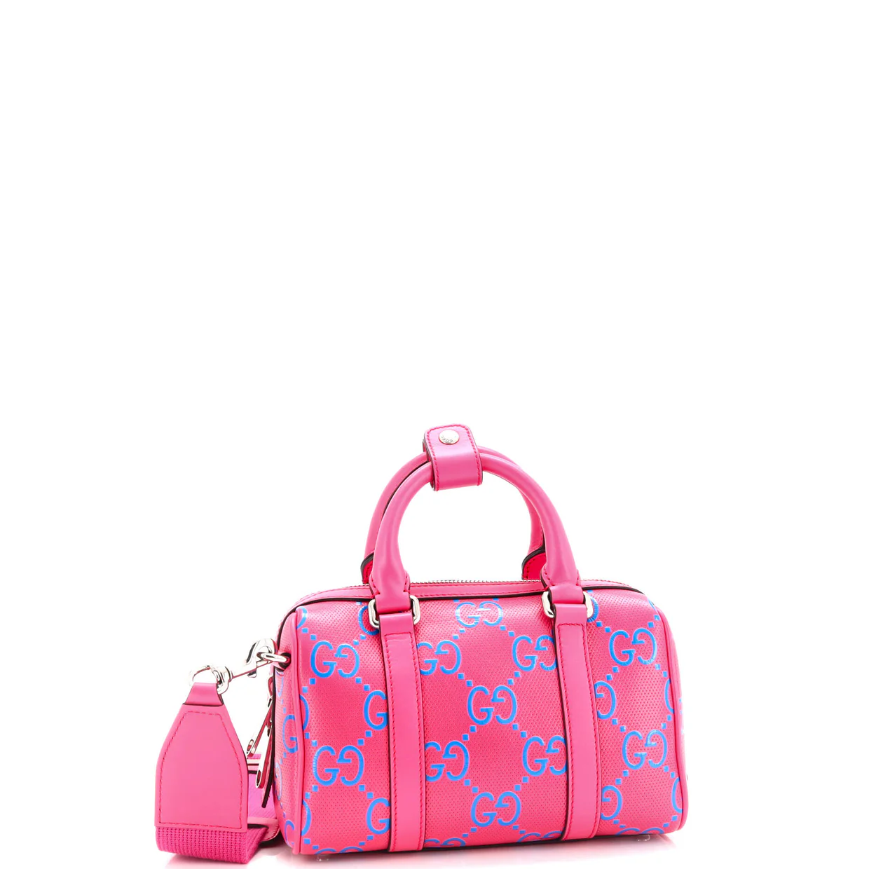 Duffle Bag GG Embossed Perforated Leather Mini - Deep Luxury