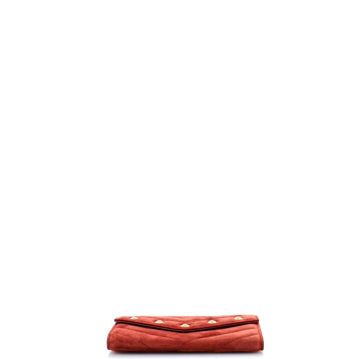 Paris-Hamburg CC Button Flap Wallet Chevron Suede Long - Deep Luxury