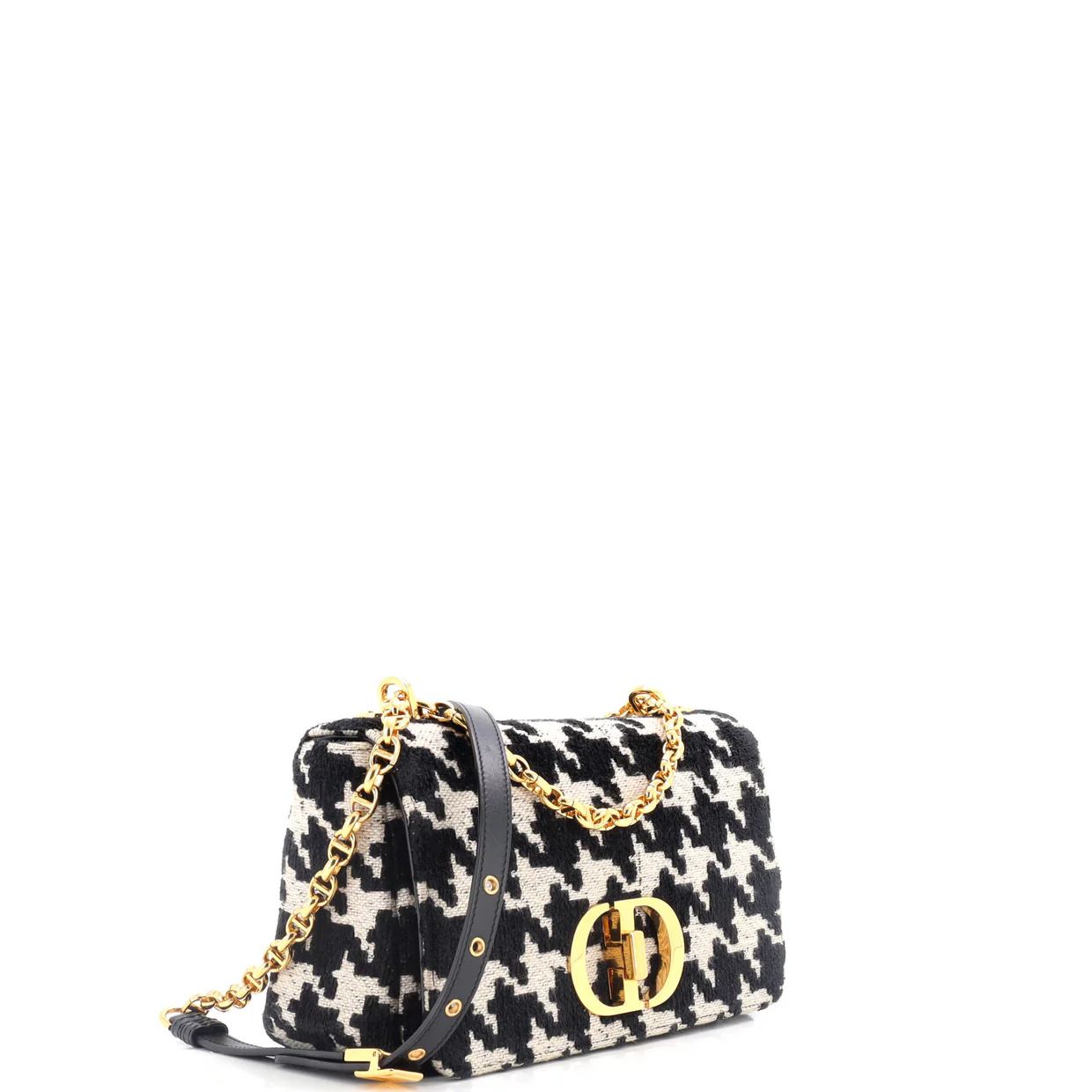 Caro Bag Macro-Houndstooth Fabric Medium - Deep Luxury
