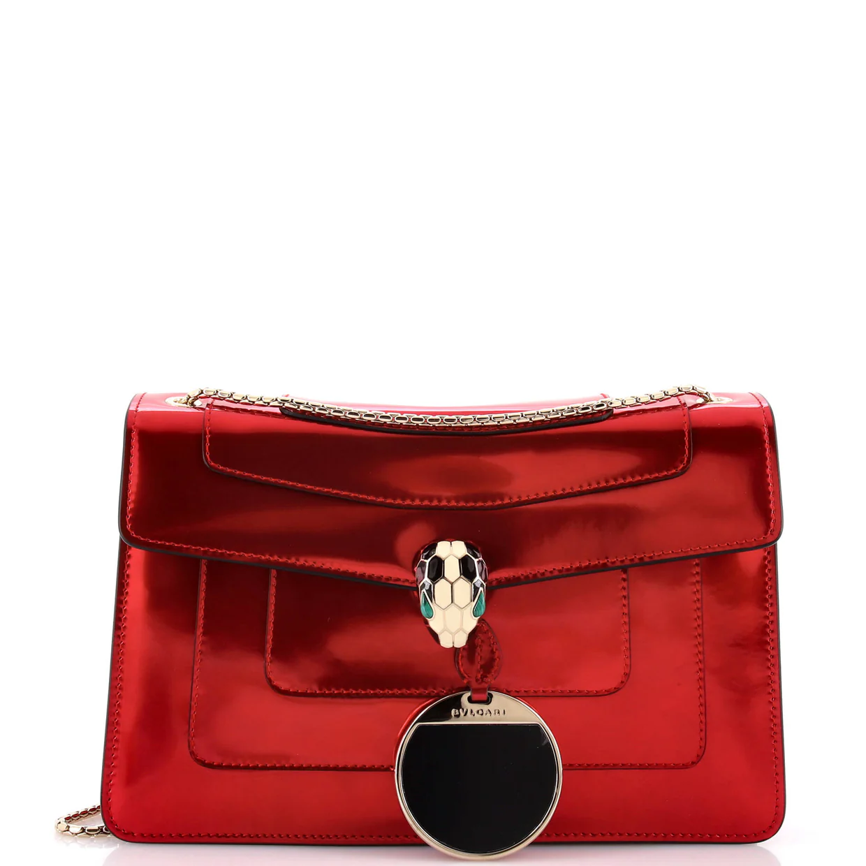 Serpenti Forever Shoulder Bag Patent Medium - Deep Luxury