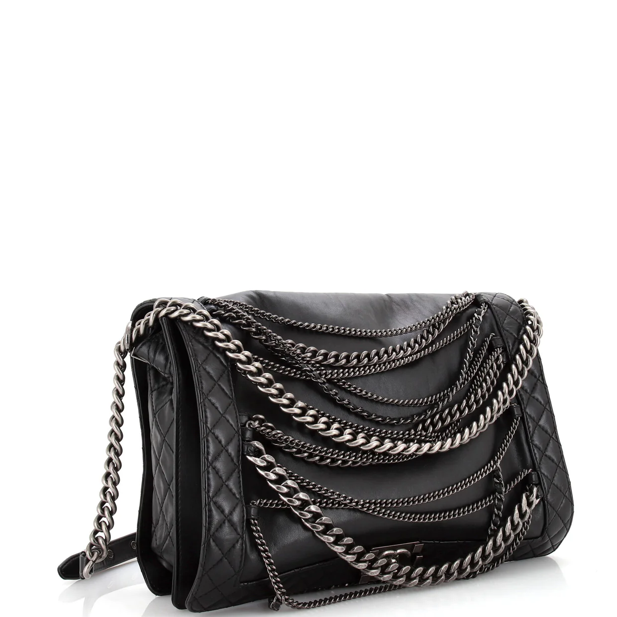 Boy Flap Bag Enchained Lambskin XL - Deep Luxury