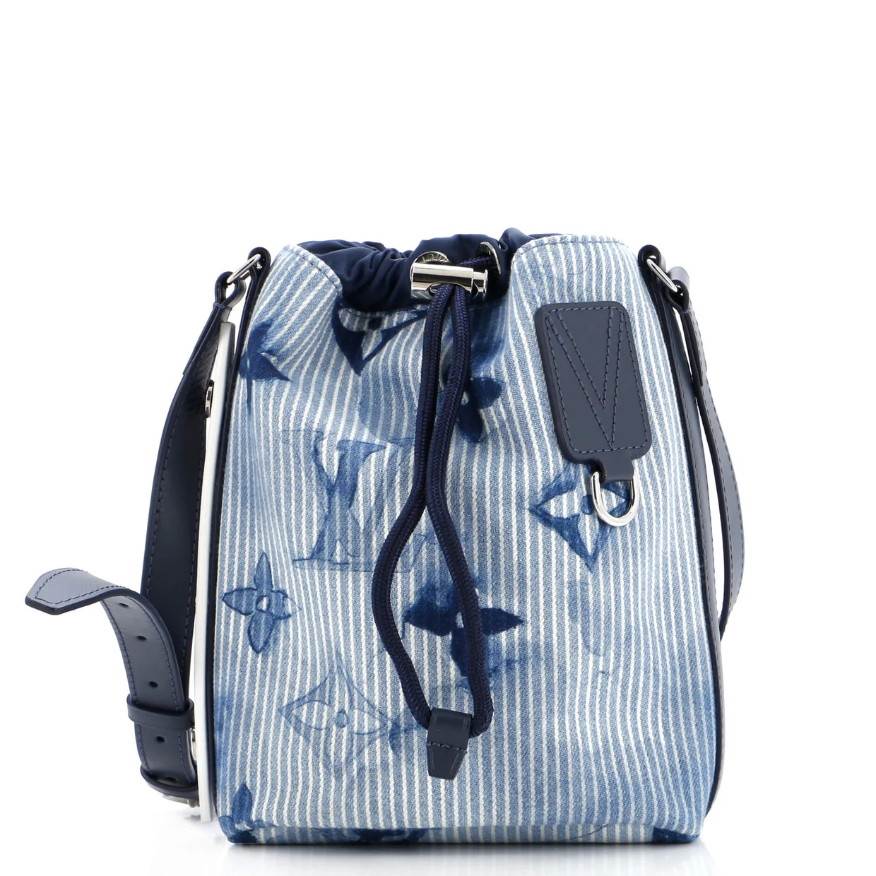 Sac Marin Bag Limited Edition Monogram Watercolor Stripes Denim BB - Deep Luxury