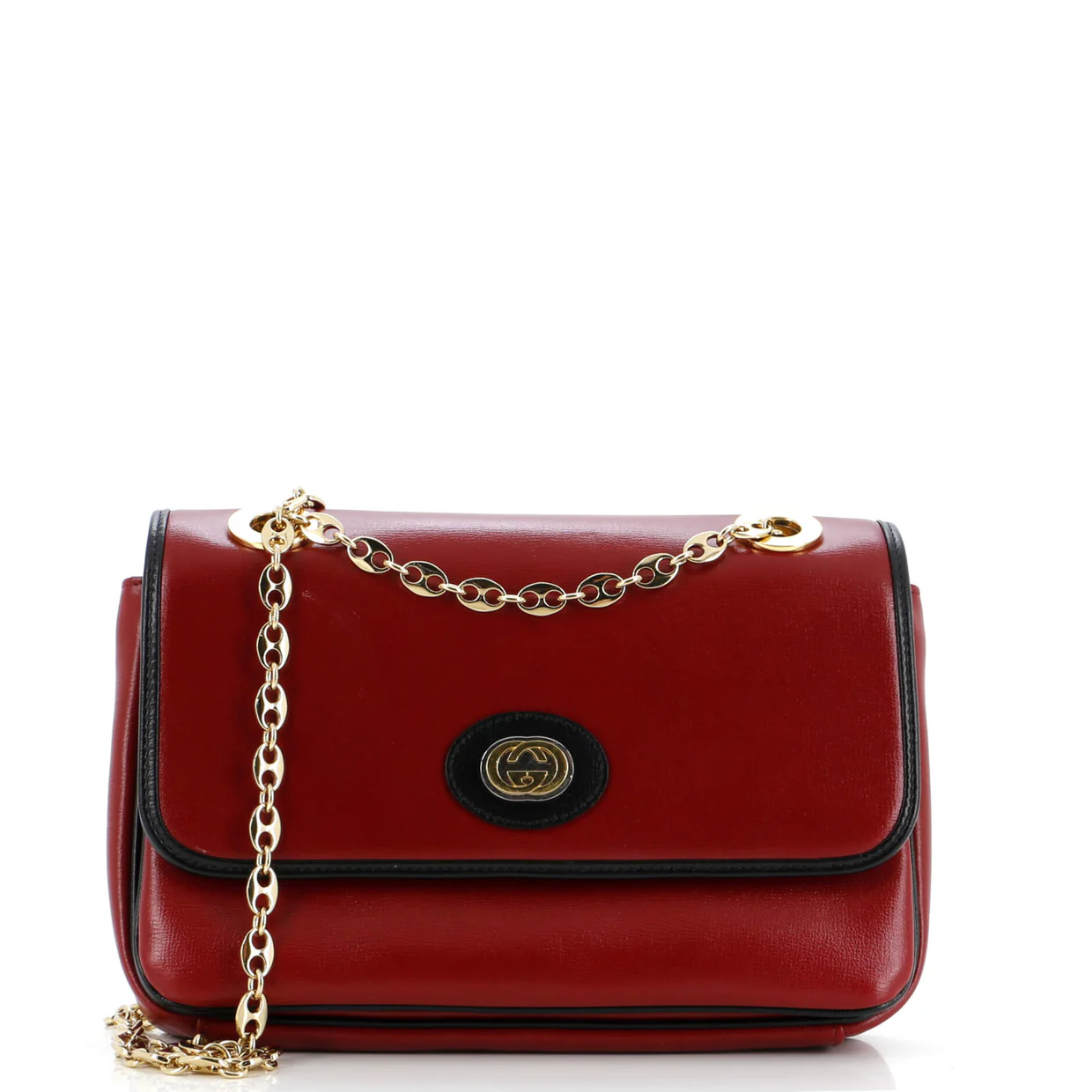 Marina Chain Flap Bag Leather Small - Deep Luxury