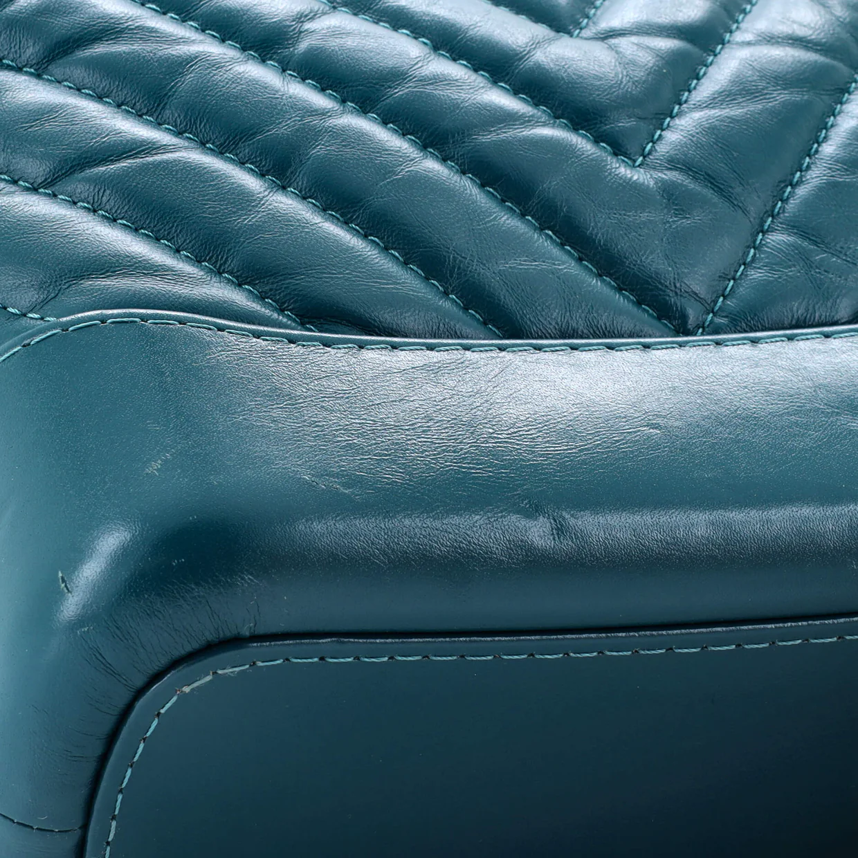 Gabrielle Hobo Chevron Aged Calfskin Small - Deep Luxury