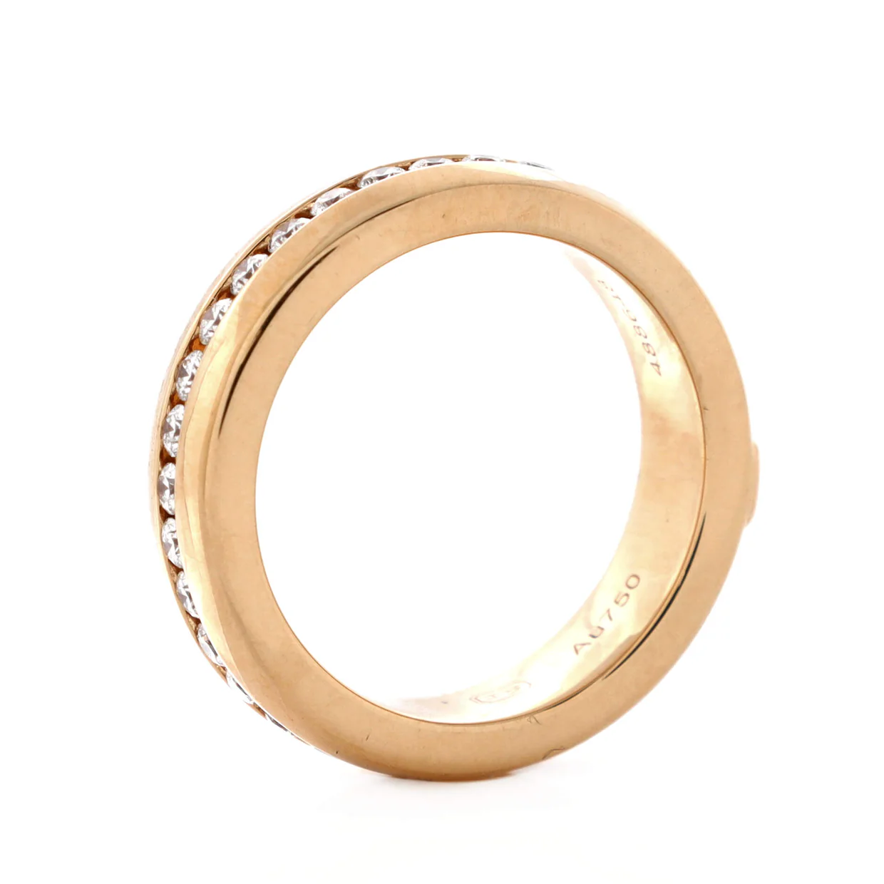 HW Logo Band Ring 18K Rose Gold and Diamonds - Deep Luxury