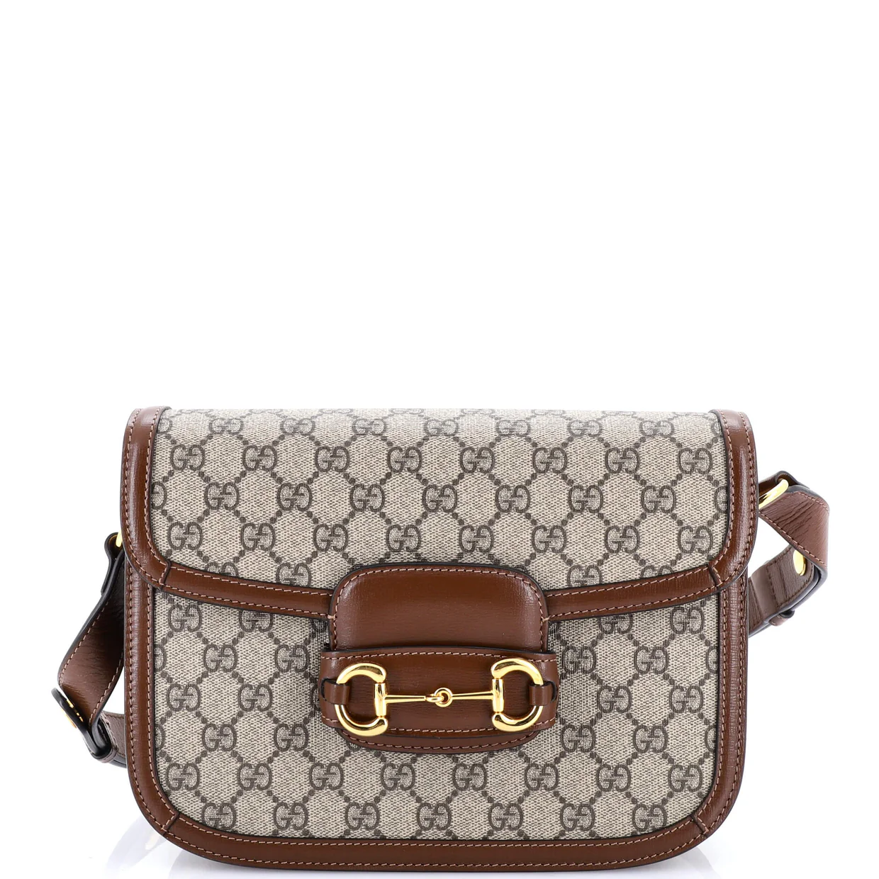 Horsebit 1955 Shoulder Bag GG Coated Canvas with Leather Small - Deep Luxury