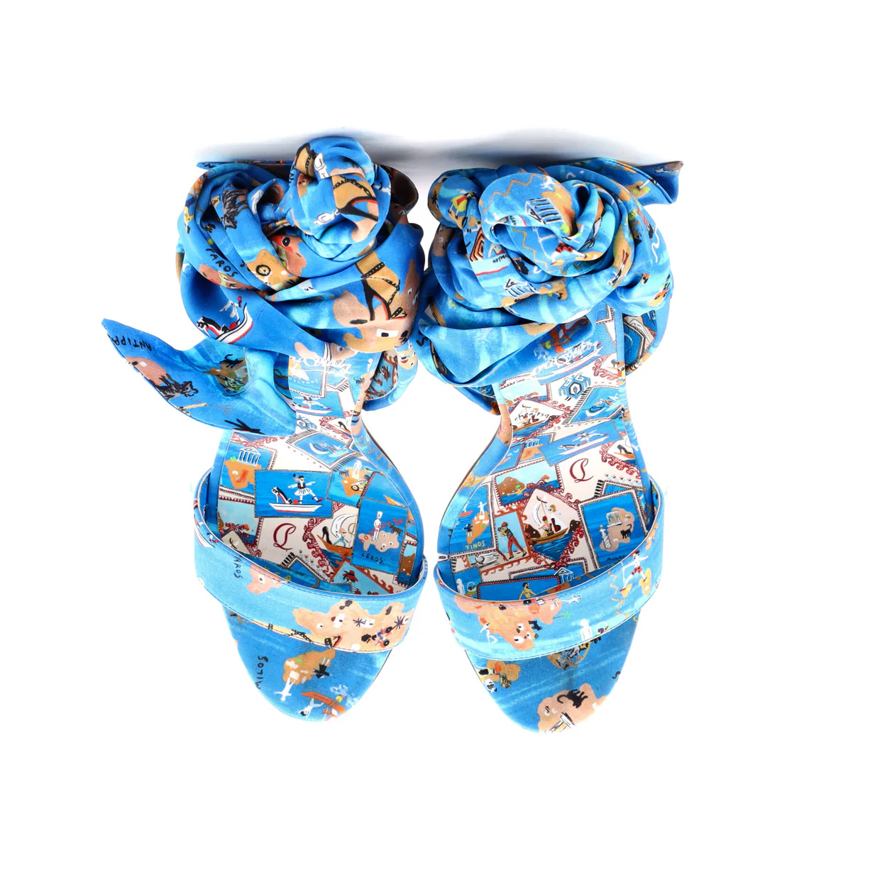Women's Du Desert Heeled Sandals Printed Satin 100 - Deep Luxury
