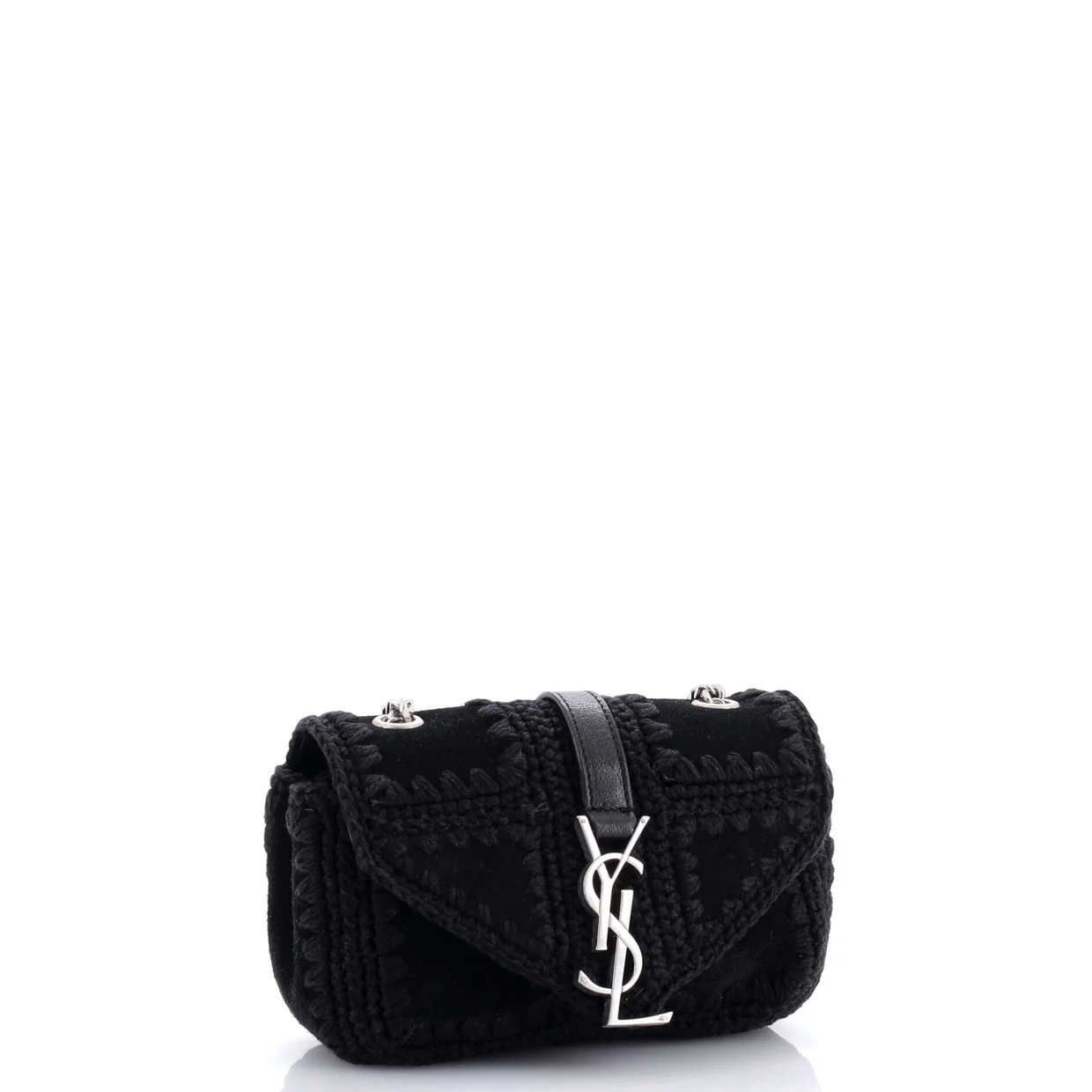 Classic Monogram Crossbody Bag Macrame Suede Baby - Deep Luxury