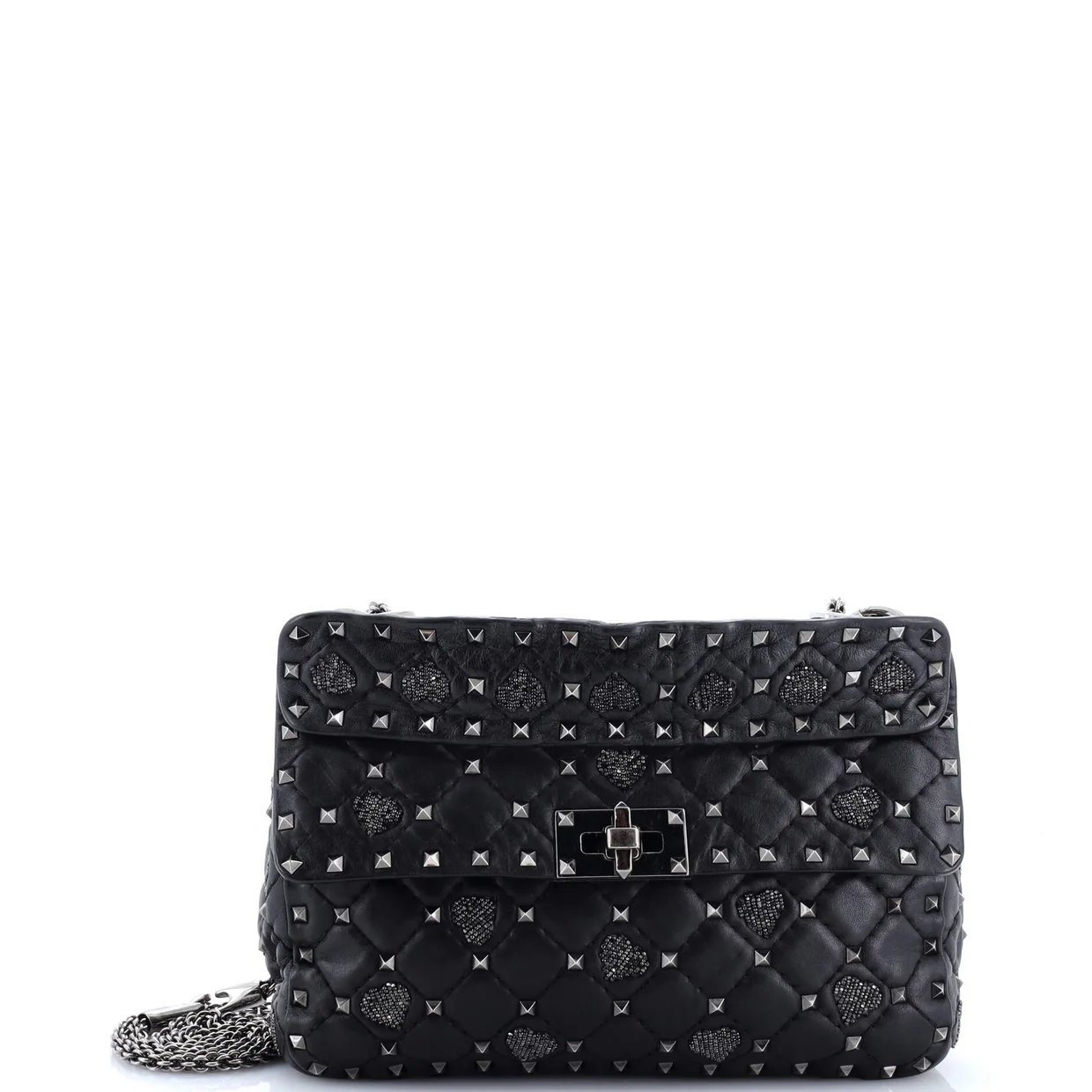 Rockstud Spike Flap Bag Quilted Leather Medium - Deep Luxury