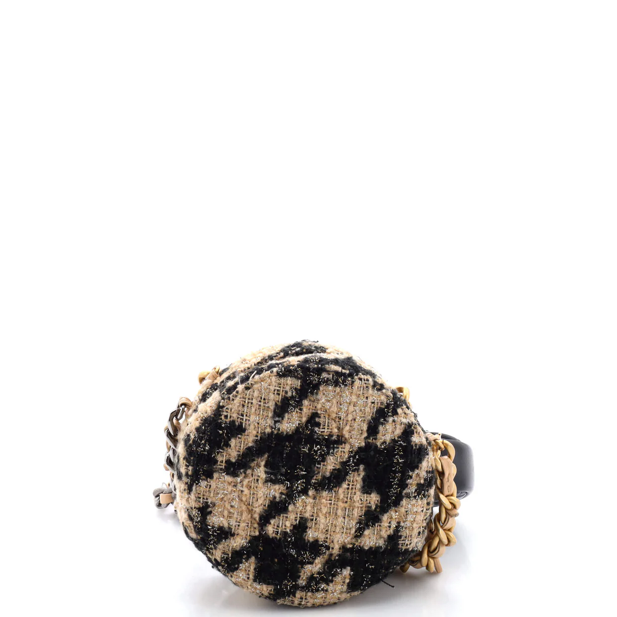 19 Round Clutch with Chain and Coin Purse Quilted Tweed and Lambskin - Deep Luxury