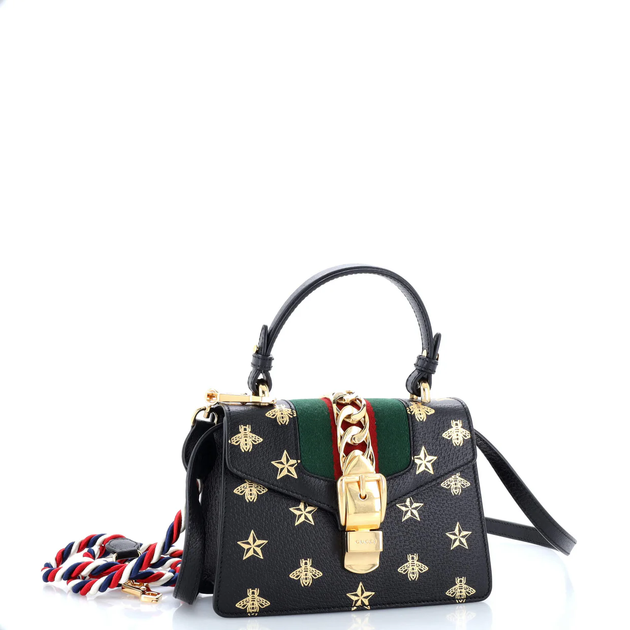 Sylvie Top Handle Bag Printed Leather Mini - Deep Luxury