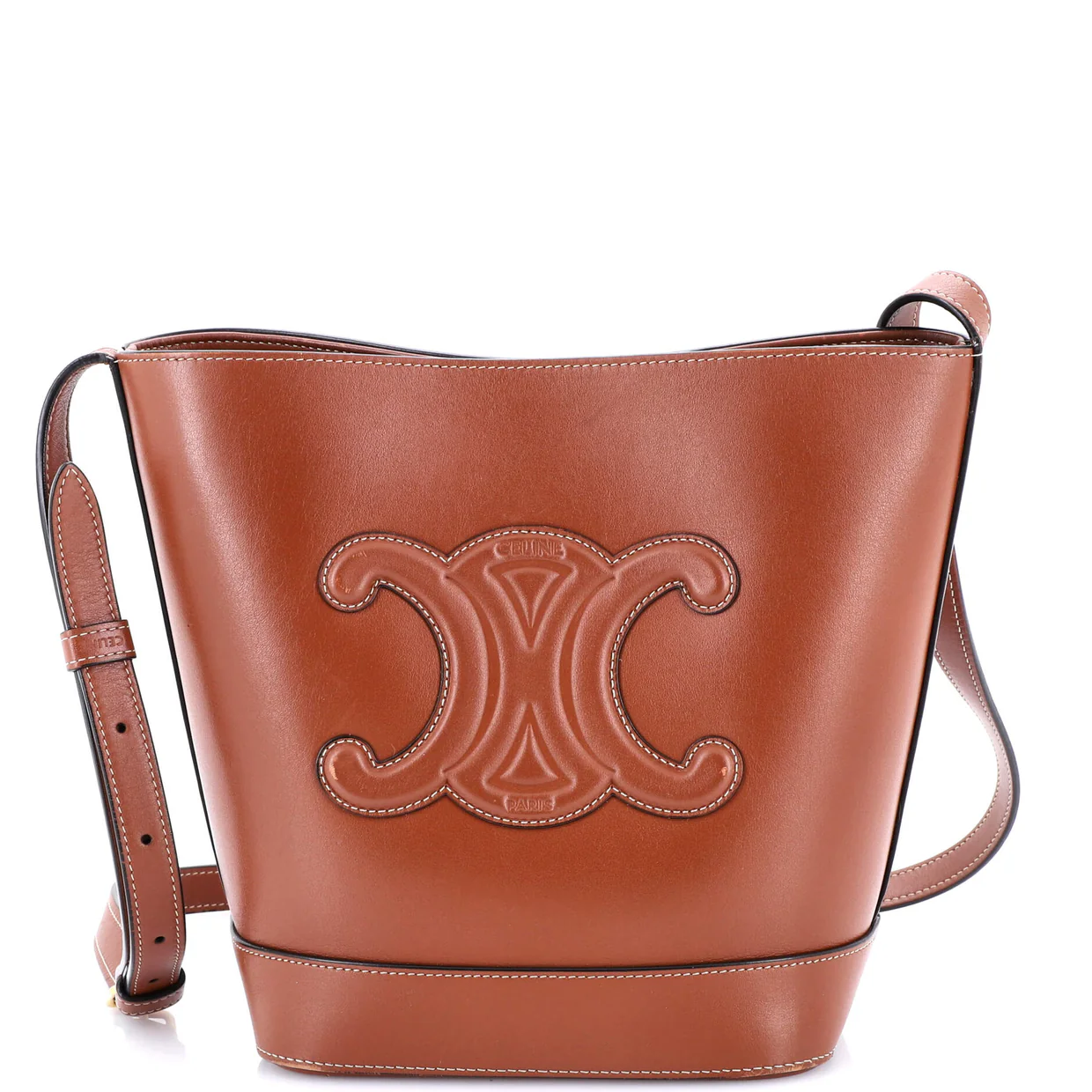 Cuir Triomphe Bucket Bag Leather Small - Deep Luxury