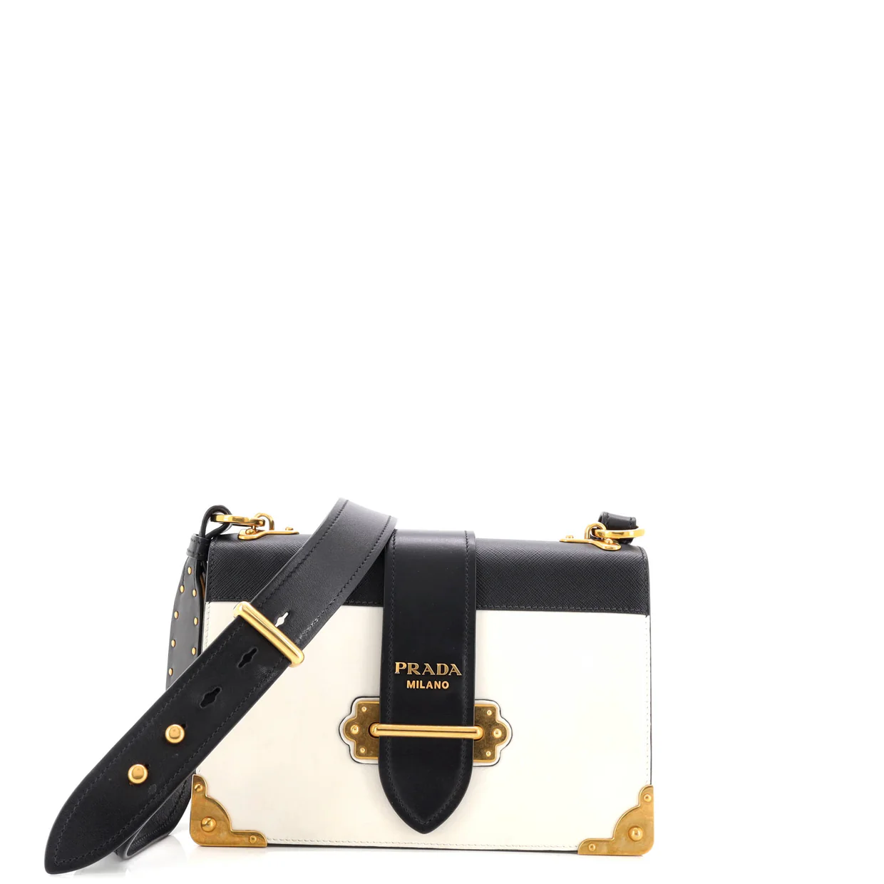 Cahier Crossbody Bag Leather and Saffiano Leather Large - Deep Luxury