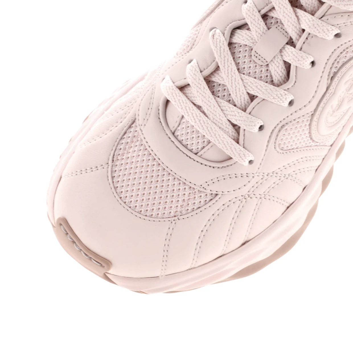 Women's Interlocking G Ripple Sneakers Leather with Mesh - Deep Luxury