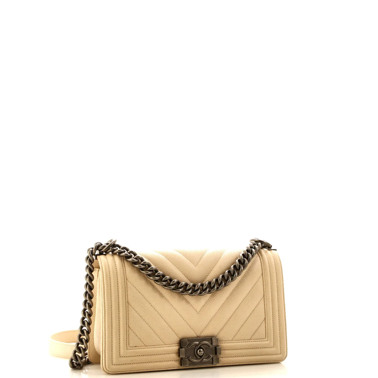 Boy Flap Bag Quilted Caviar Old Medium - Deep Luxury