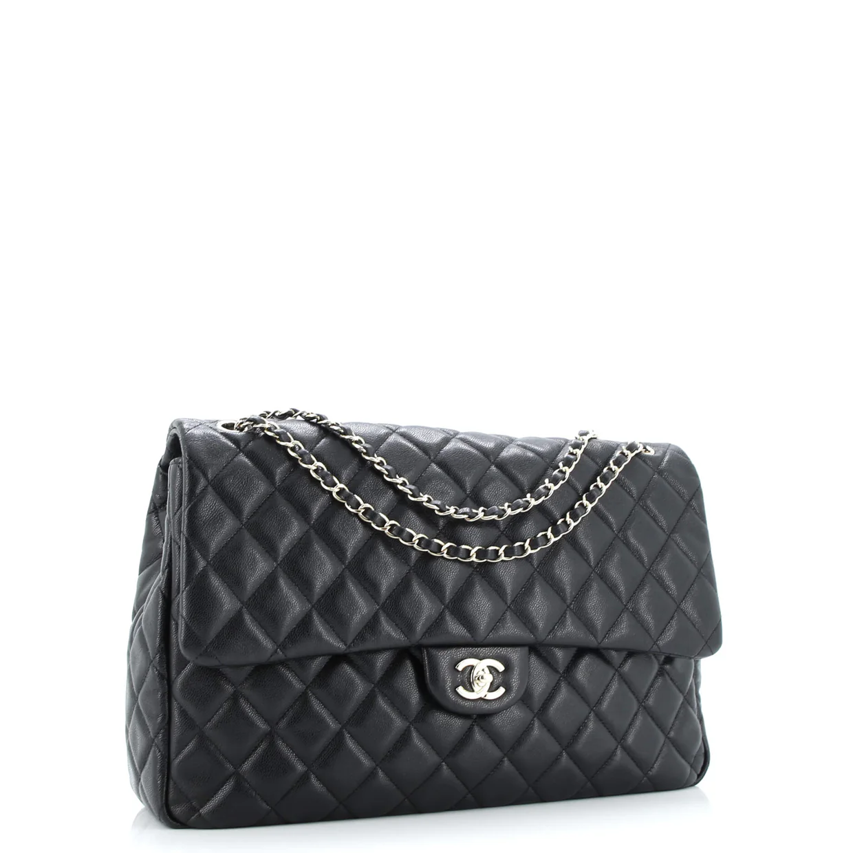 XXL Travel Flap Bag Quilted Caviar Small - Deep Luxury