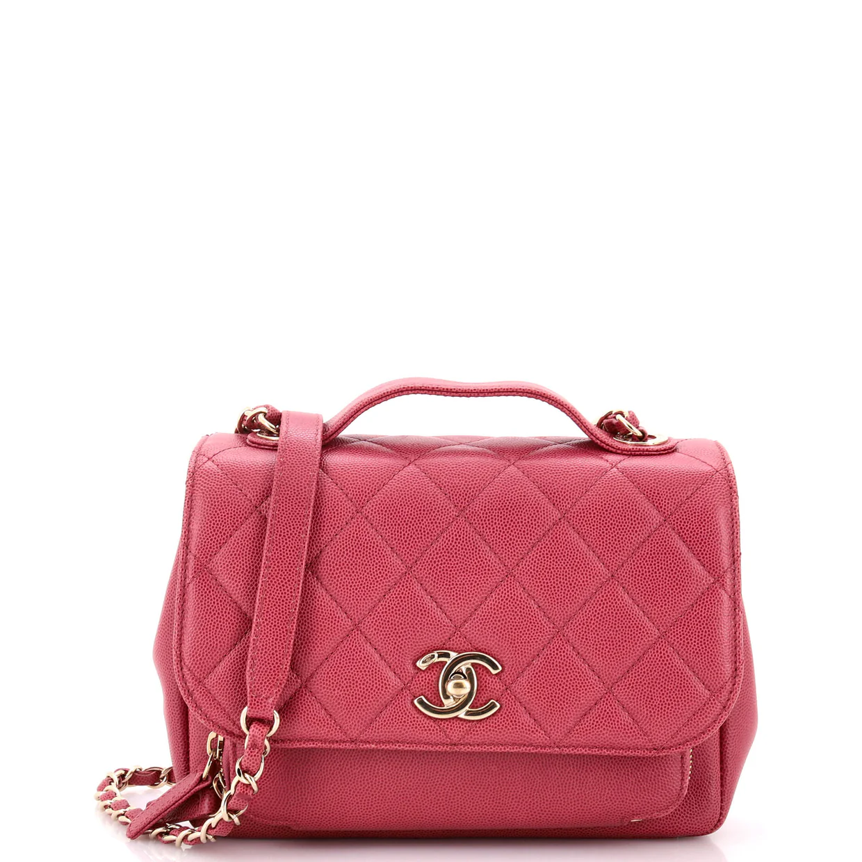 Business Affinity Flap Bag Quilted Caviar Small - Deep Luxury